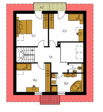 Mirror image | Floor plan of second floor - KOMPAKT 48